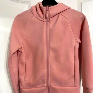 Pink sweatshirt with hoodie, kids size 10